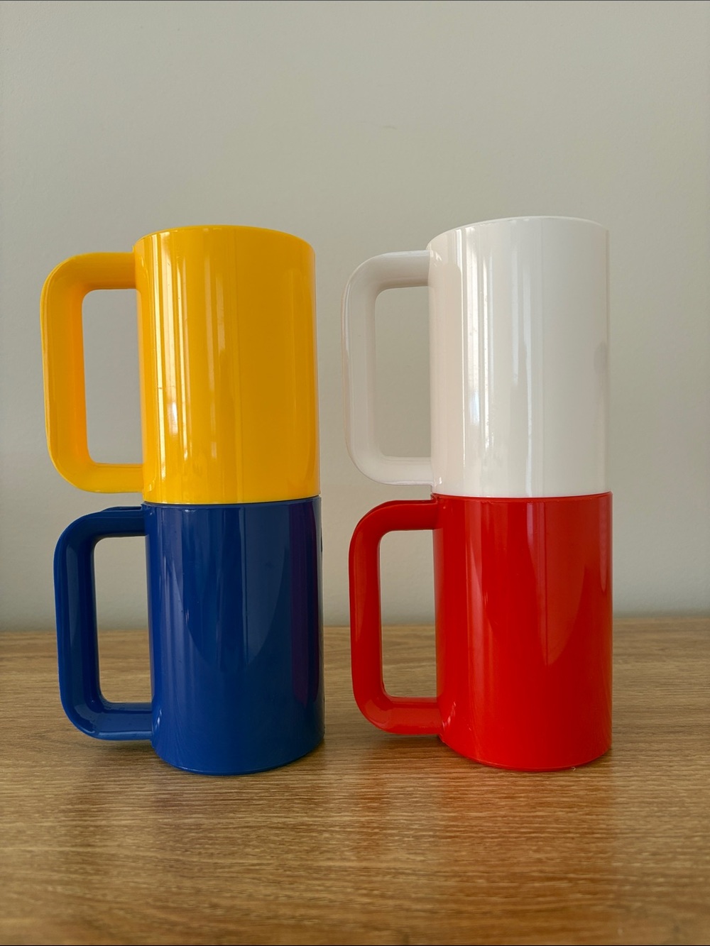 Vintage Heller-Style Stackable Plastic Mugs